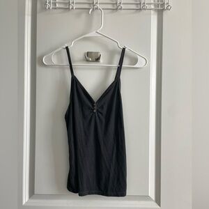 Y2K Spaghetti Strap V-Neck Tank Top | Grey